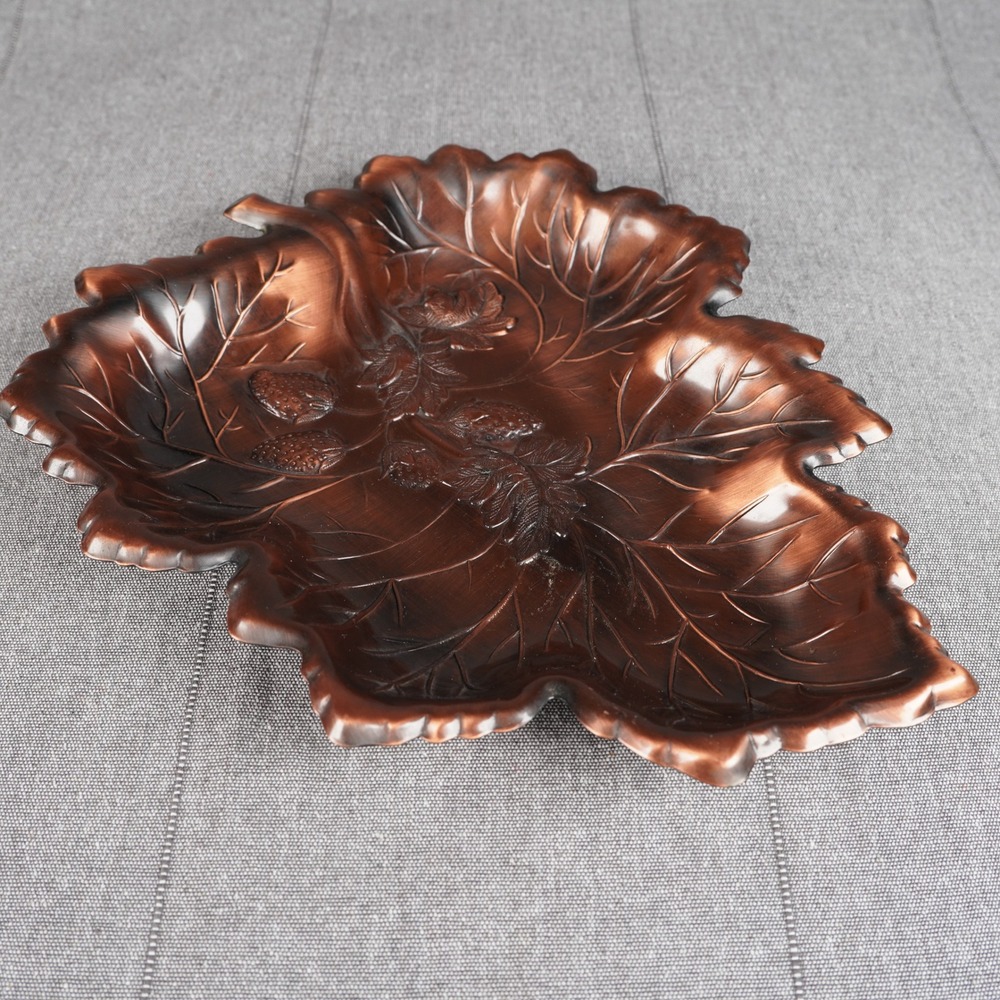 Vintage Copper Tray Strawberry Leaf Embossed CopperCraft Guild‎